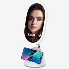 LED Lighted Makeup Mirror with Magnifying Mirror 8.27 Inch 72 Premium LED Brightness Dimmable Lighting Cosmetic Mirror