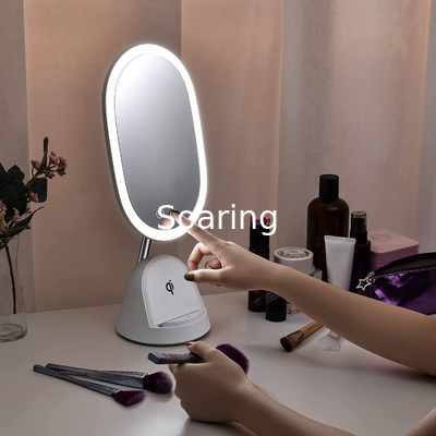 LED Lighted Makeup Mirror with Magnifying Mirror 8.27 Inch 72 Premium LED Brightness Dimmable Lighting Cosmetic Mirror