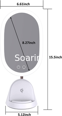 LED Lighted Makeup Mirror with Magnifying Mirror 8.27 Inch 72 Premium LED Brightness Dimmable Lighting Cosmetic Mirror