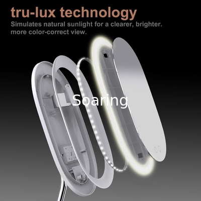 LED Lighted Makeup Mirror with Magnifying Mirror 8.27 Inch 72 Premium LED Brightness Dimmable Lighting Cosmetic Mirror