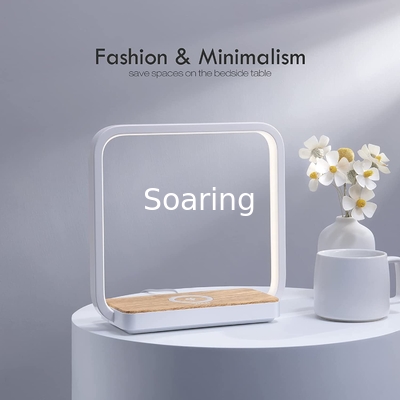 Bedside Lamp with Qi Wireless Charger, Table lamp 3 Step Dimmable Touch Control Desk Lamp for for Living Room,Kids Room
