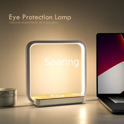 Bedside Lamp with Qi Wireless Charger, Table lamp 3 Step Dimmable Touch Control Desk Lamp for for Living Room,Kids Room
