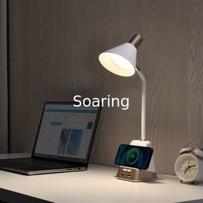Desk Lamp with USB Charging Port & Type C Outlet for Devices Charging Warm Lights Desk Table Lamps with Wireless Charger