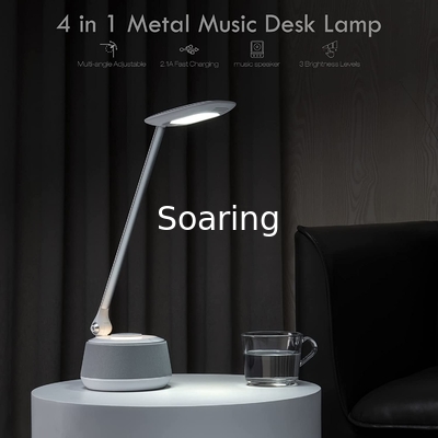 LED Desk lamp with Bluetooth Speaker, Bedside Table Lamp with USB Charging Port,3 Levels Brightness Touch Lamp LED Night