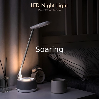 LED Desk lamp with Bluetooth Speaker, Bedside Table Lamp with USB Charging Port,3 Levels Brightness Touch Lamp LED Night