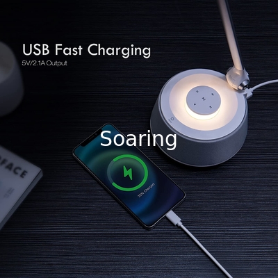 LED Desk lamp with Bluetooth Speaker, Bedside Table Lamp with USB Charging Port,3 Levels Brightness Touch Lamp LED Night
