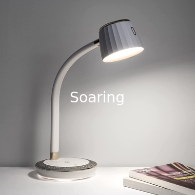 Desk Lamp with QI Wireless Charing Station LED Table Lamp Eye-Caring Table Lamp Nightstand Reading Lamp Study Light