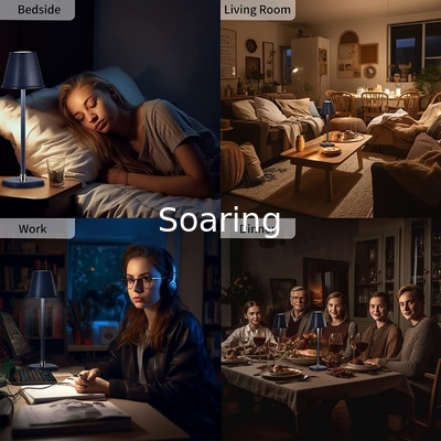 LED Cordless Table Lamp, Battery Operated Lamp, Touch Night Light, Minimalist Portable Desk Lamp for Couple Dinner