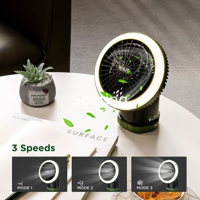 Camping Fan with LED Light,  Fan with Hanging Hook Ceiling Fan for Tent Car Desk Outdoor Emergency Outage Hurricane
