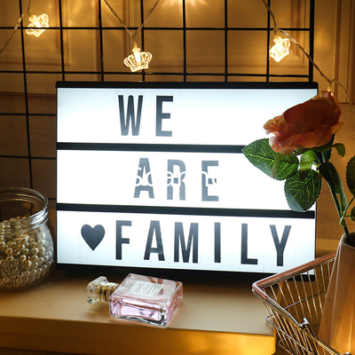 Home Decor Large Light Box with Letters and Characters, Wall Mounted or Tabletop, Battery or USB Powered, White
