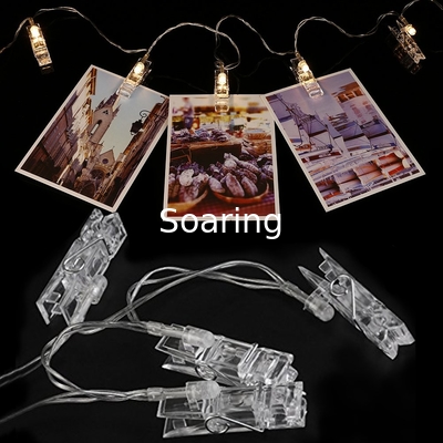 Photo Clip String Lights LED Battery Pictures Bedroom Wall Patio Halloween Thanksgiving Christmas Party Wedding Decor