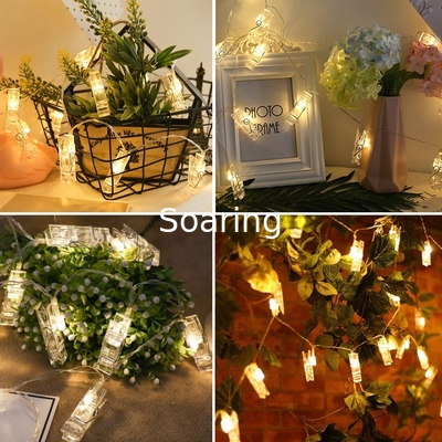 Photo Clip String Lights LED Battery Pictures Bedroom Wall Patio Halloween Thanksgiving Christmas Party Wedding Decor