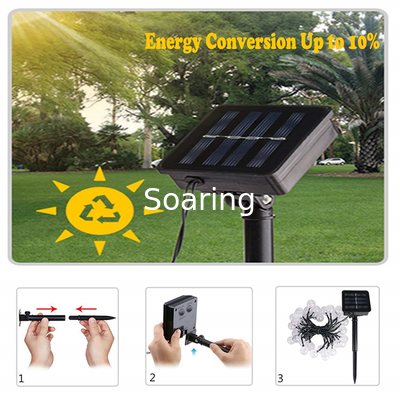 LED Crystal Ball LED Solar Lamp Power LED String Fairy Lights Garlands Garden Christmas Decor for Outdoor