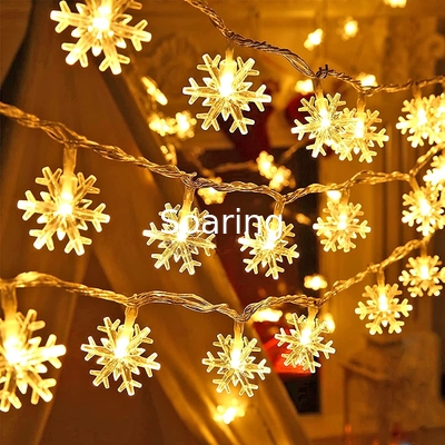 LED Snowflake Lights String Lights Christmas Holiday Home Garden Patio Party Decoration Indoor Outdoor Celebration Light