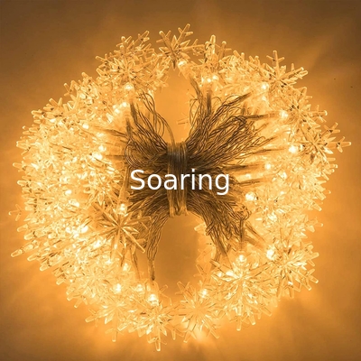 LED Snowflake Lights String Lights Christmas Holiday Home Garden Patio Party Decoration Indoor Outdoor Celebration Light