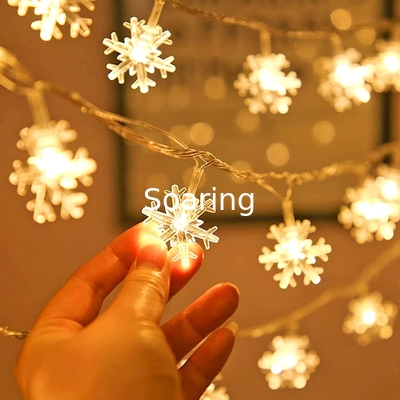 LED Snowflake Lights String Lights Christmas Holiday Home Garden Patio Party Decoration Indoor Outdoor Celebration Light