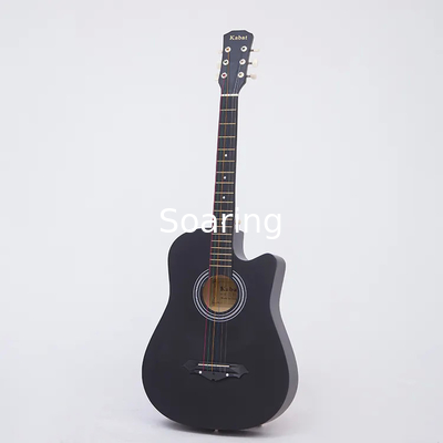 38 Inch Wood Guitar With Case and Accessories for Kids/Boys/Girls/Teens/Beginners (Black)