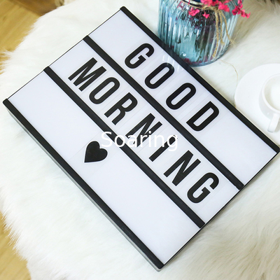 Home Decor Large Light Box with Letters and Characters, Wall Mounted or Tabletop, Battery or USB Powered, White